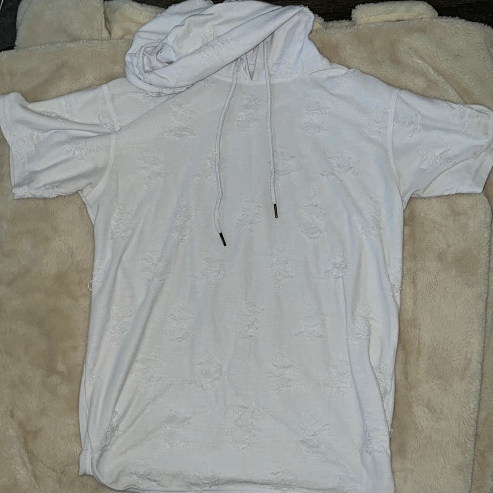 Men’s White Hooded Shirt